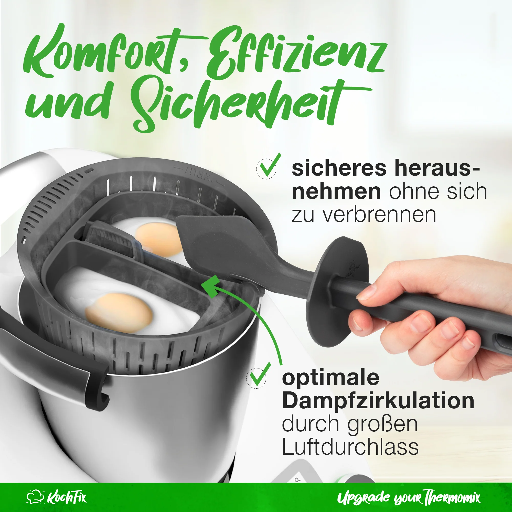 KochFix Eier-Pochiereinsatz (2er-Set) für Thermomix TM5, TM6, TM31 - Image 3