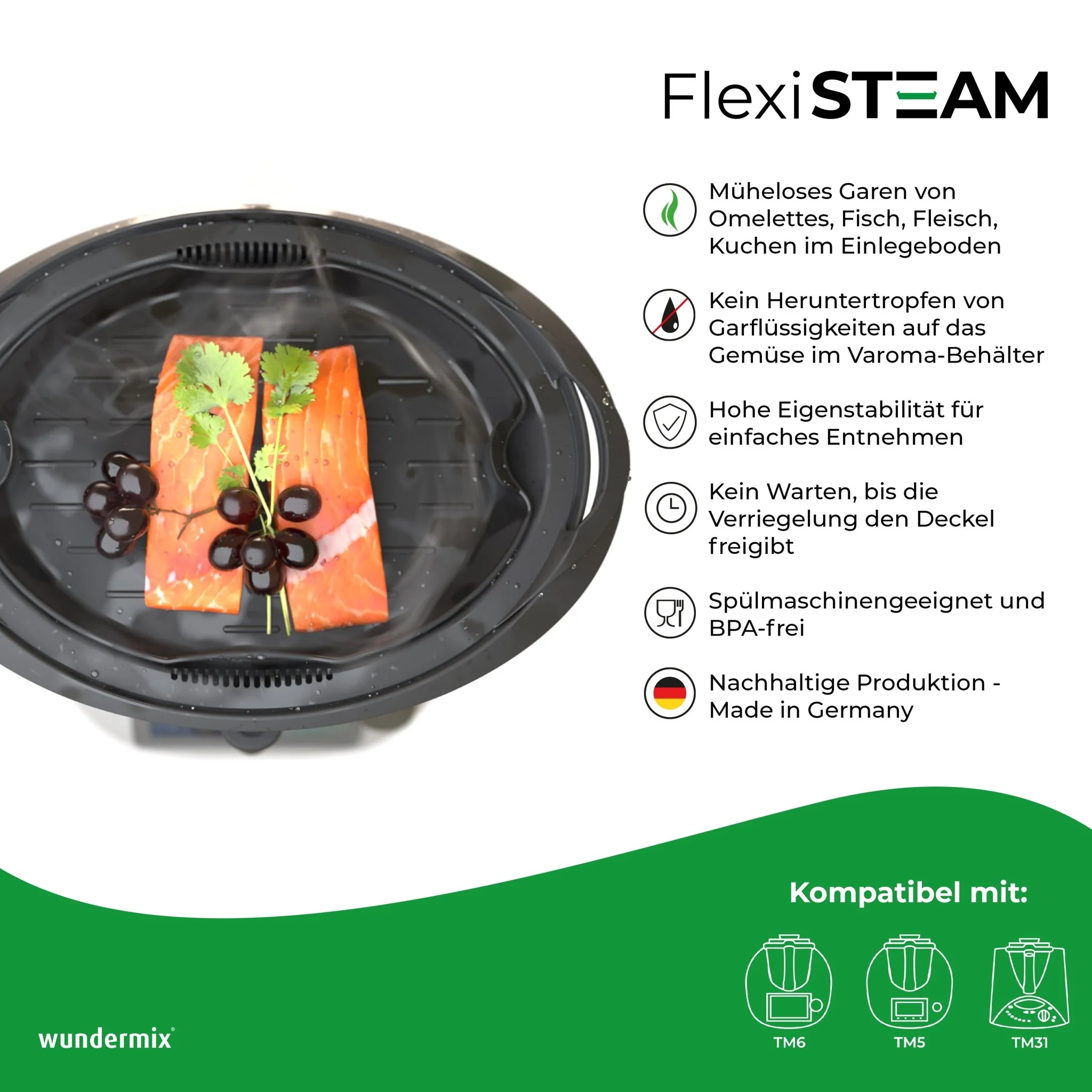 FlexiSteam® | Silikon-Auflaufform für Varoma-Einlegeboden | Thermomix TM6, TM5, TM31 und TM Friend - Image 3