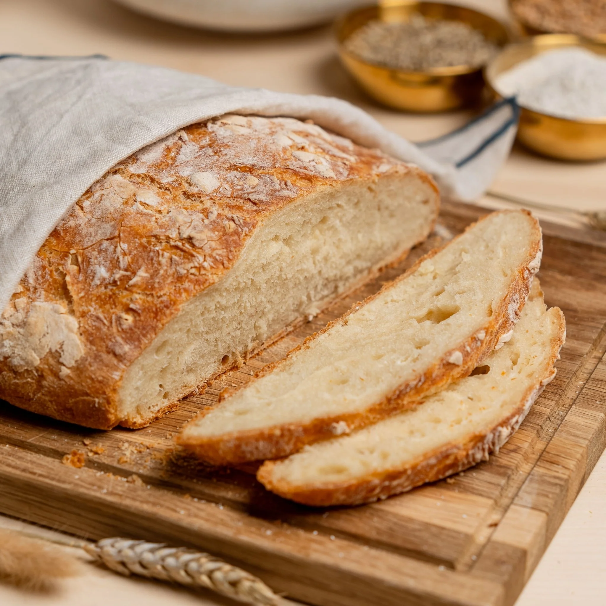 Gärkörbchen aus Peddigrohr mit Baumwolleinsatz | rund Ø 23 cm - Image 3