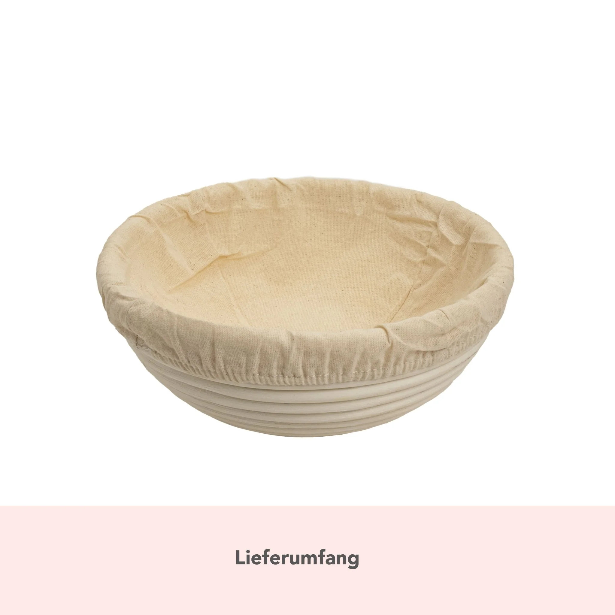 Gärkörbchen aus Peddigrohr mit Baumwolleinsatz | rund Ø 23 cm - Image 6