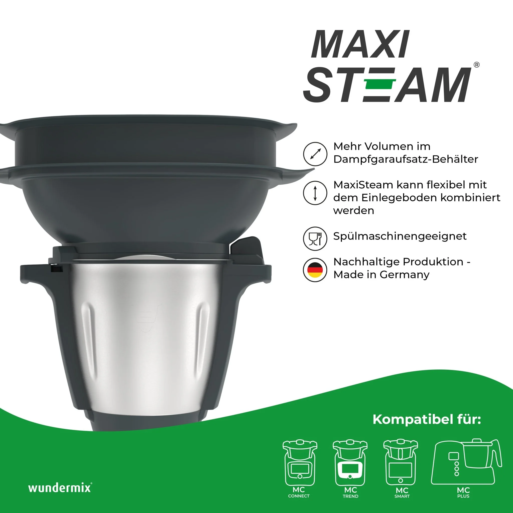 MaxiSteam® | Dampfgaraufsatz-Vergrößerung für Monsieur Cuisine Connect, Trend, Smart & Édition Plus - Image 3