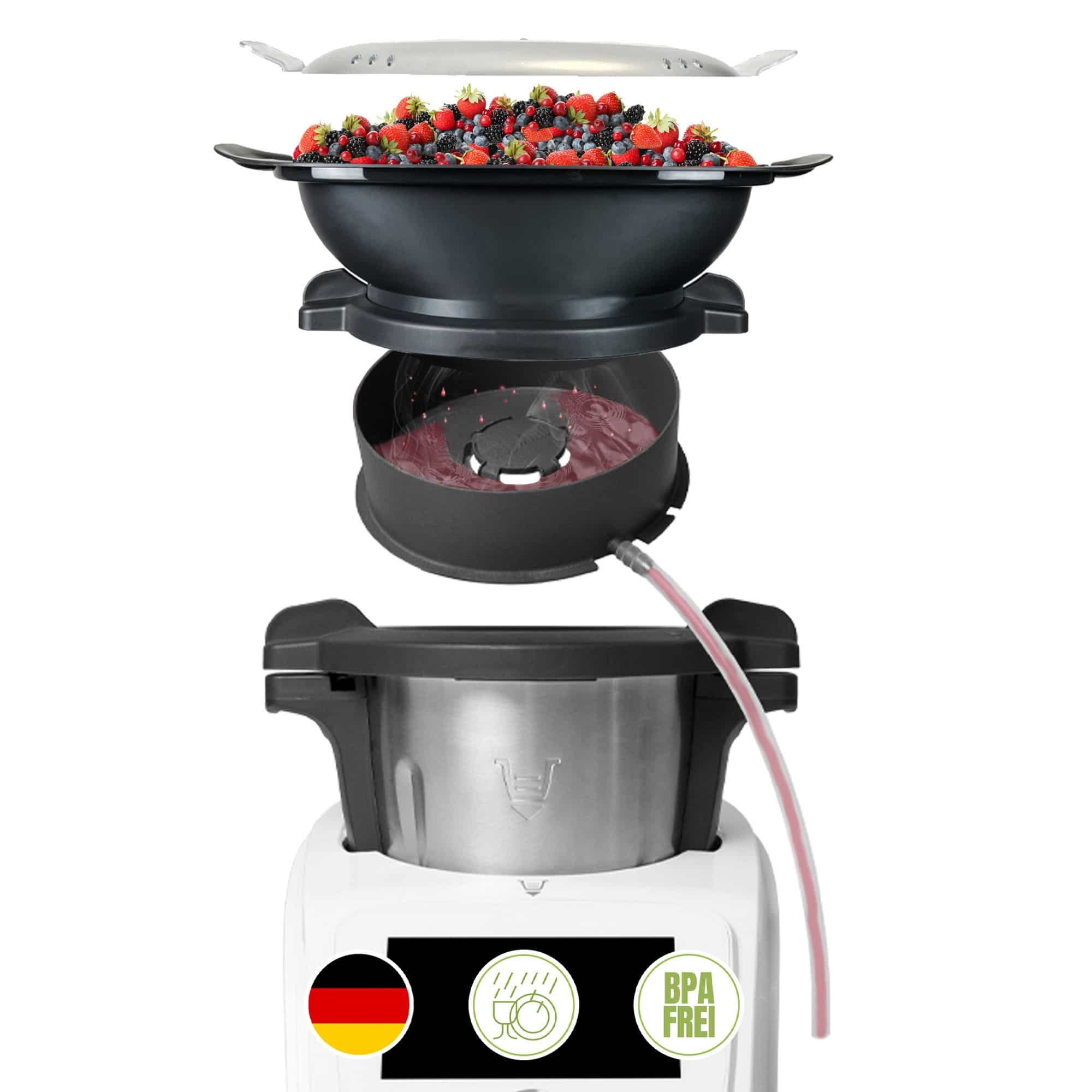 Dampfentsafter-Aufsatz von MixFino® für Monsieur Cuisine Smart, Trend, Connect