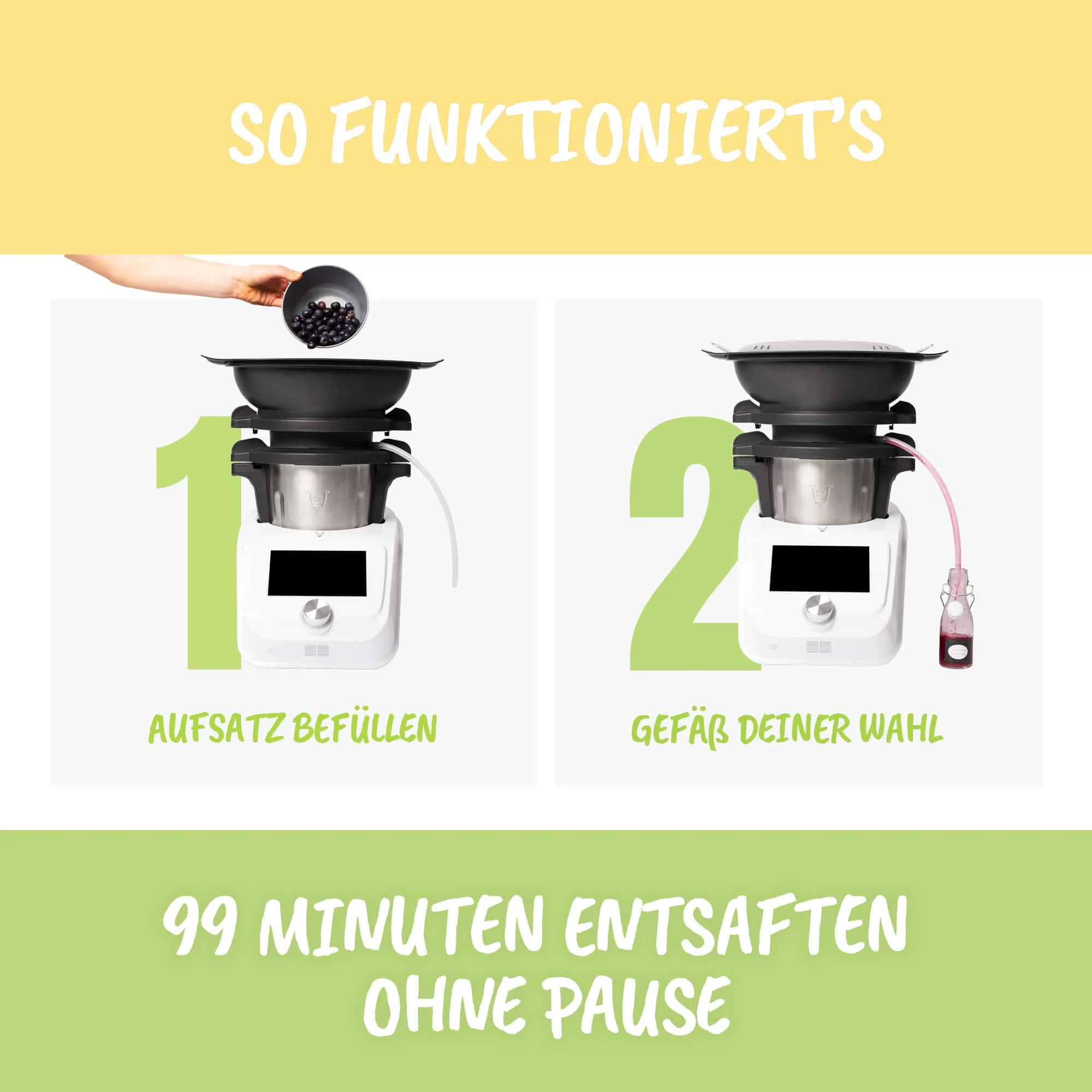 Dampfentsafter-Aufsatz von MixFino® für Monsieur Cuisine Smart, Trend, Connect - Image 4