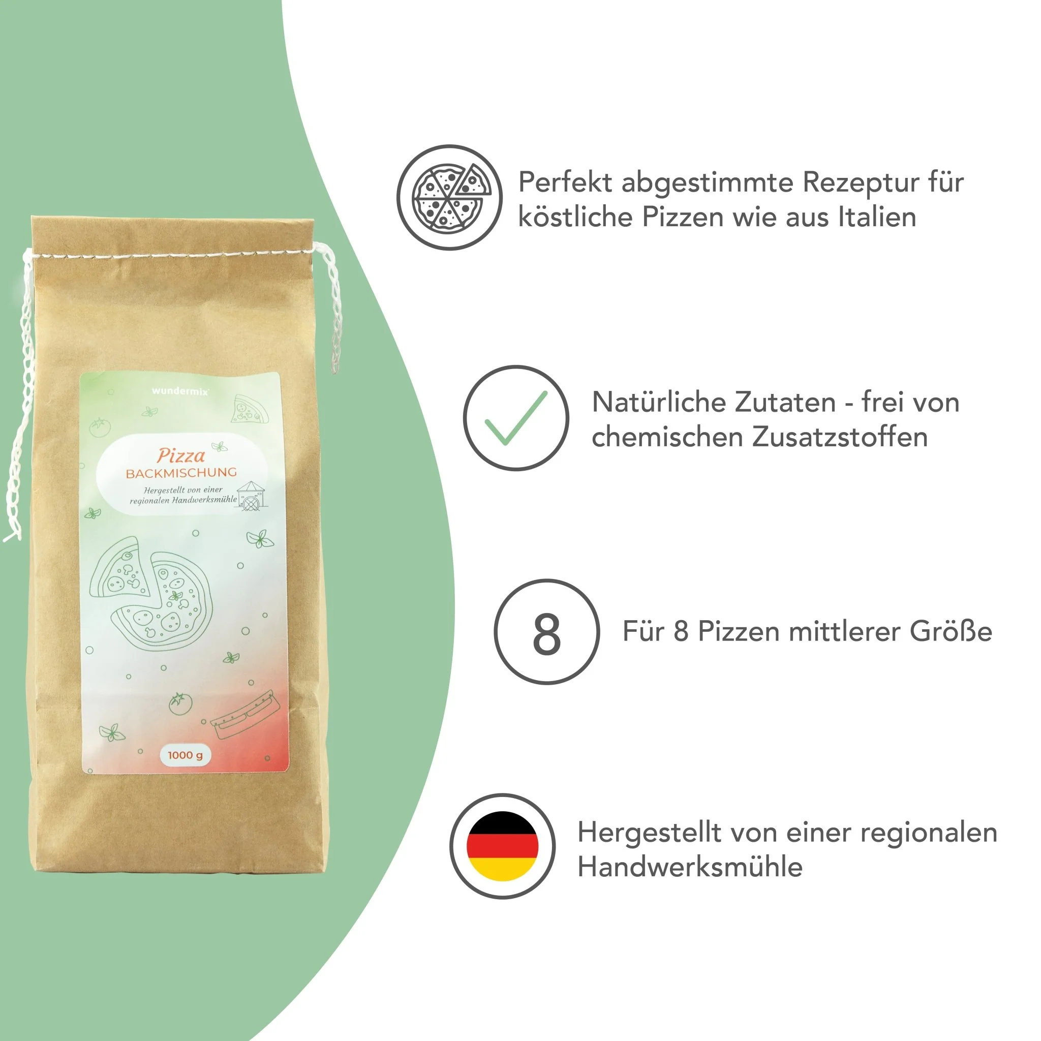 Pizza-Backmischung für 8 köstliche Pizzen | 1000 g - Image 3