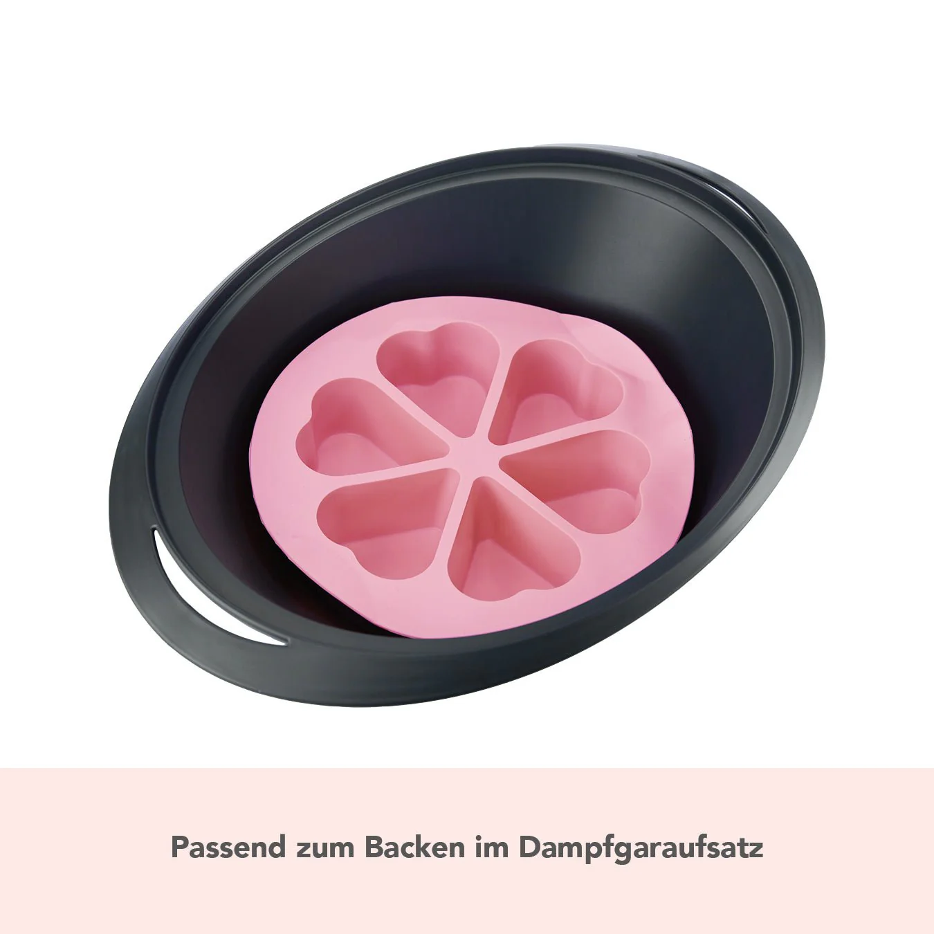 Silikon-Muffinform rosa Herzen - ideal für Varoma und Dampfgaraufsatz Monsieur Cuisine - Image 2