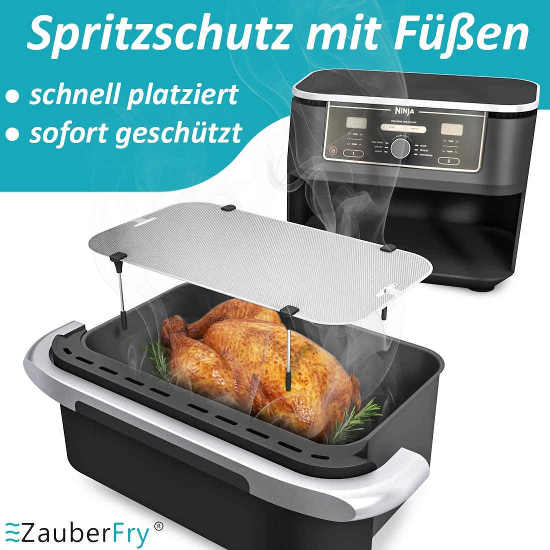 ZauberFry | Spritzschutz für Airfryer Cosori Dual Blaze, TwinFry, Ninja AF500EU - Image 2