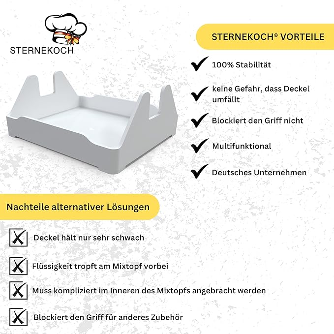 STERNEKOCH Deckelhalter mit Abtropfschale für Thermomix TM6, TM5 und Monsieur Cuisine Compact - Image 12