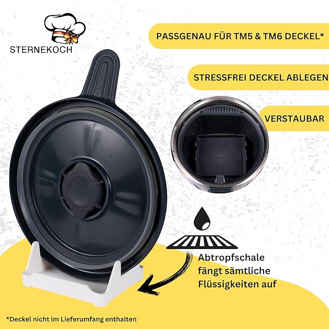 STERNEKOCH Deckelhalter mit Abtropfschale für Thermomix TM6, TM5 und Monsieur Cuisine Compact - Image 9