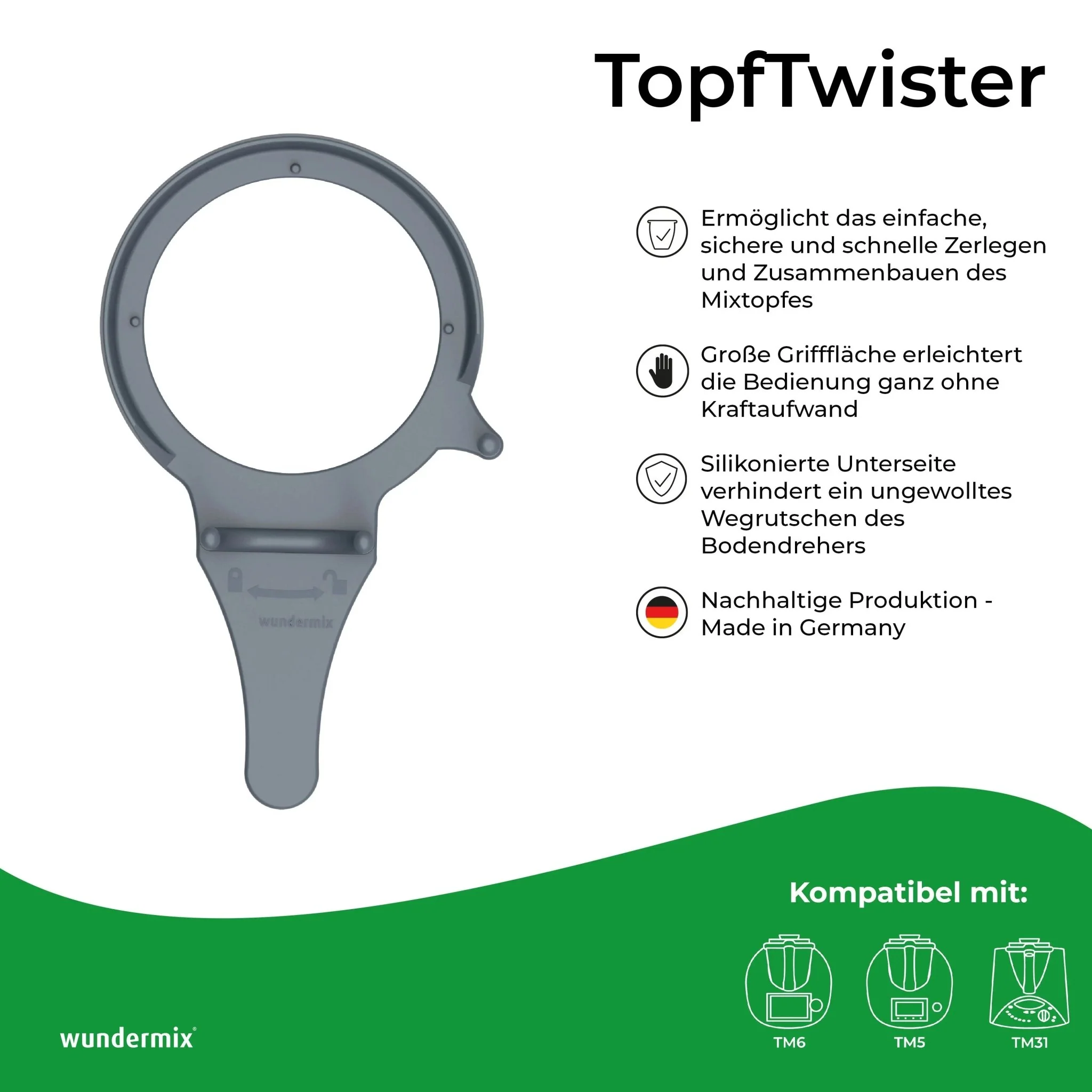 TopfTwister® | Öffnungshilfe für den Mixtopfboden | Bodendreher für Thermomix TM6, TM5, TM31 - Image 4