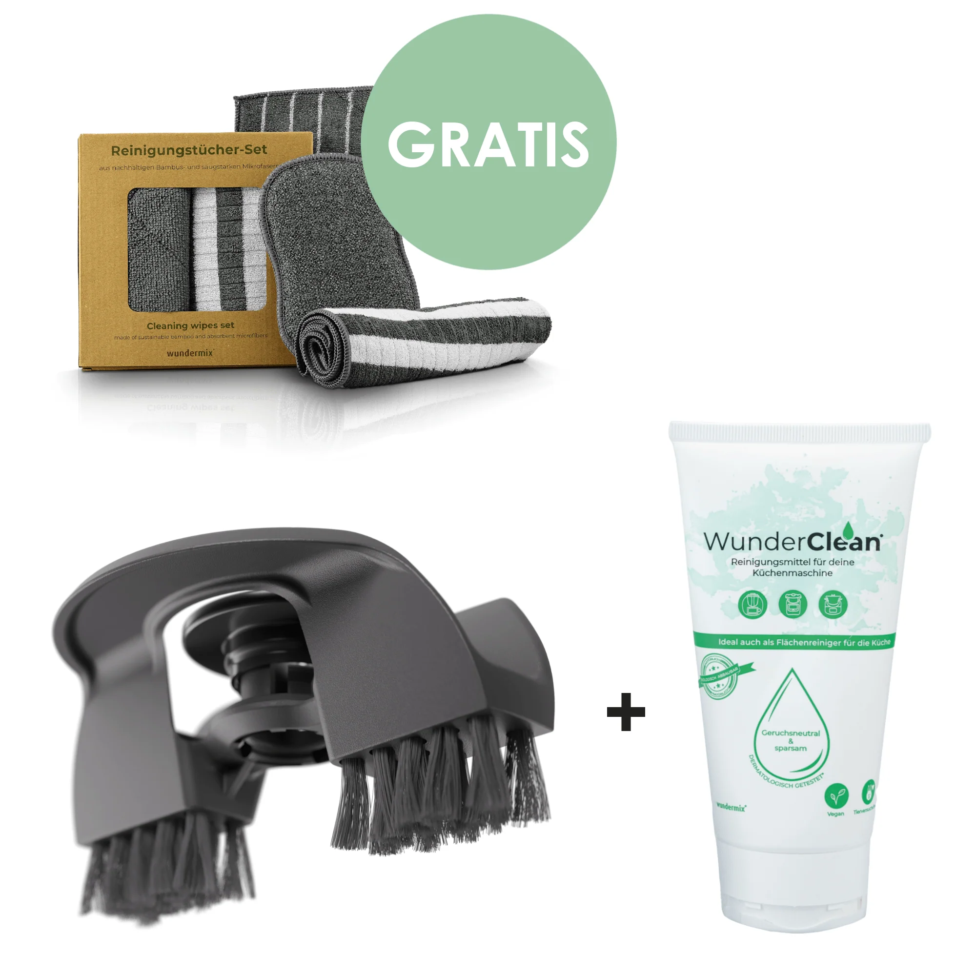 WunderBrush Spin® + WunderClean® Reiniger inkl. GRATIS Reinigungstücher-Set