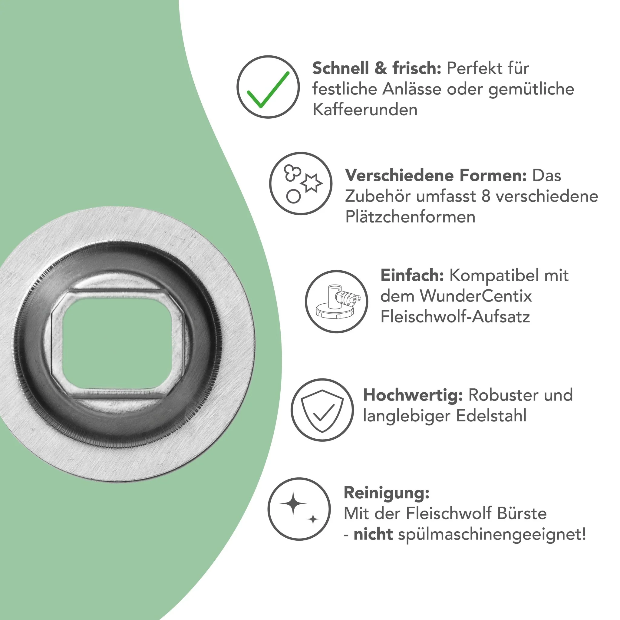 Spritzgebäck-Erweiterung für WunderCentix® Fleischwolf-Aufsatz - Image 3