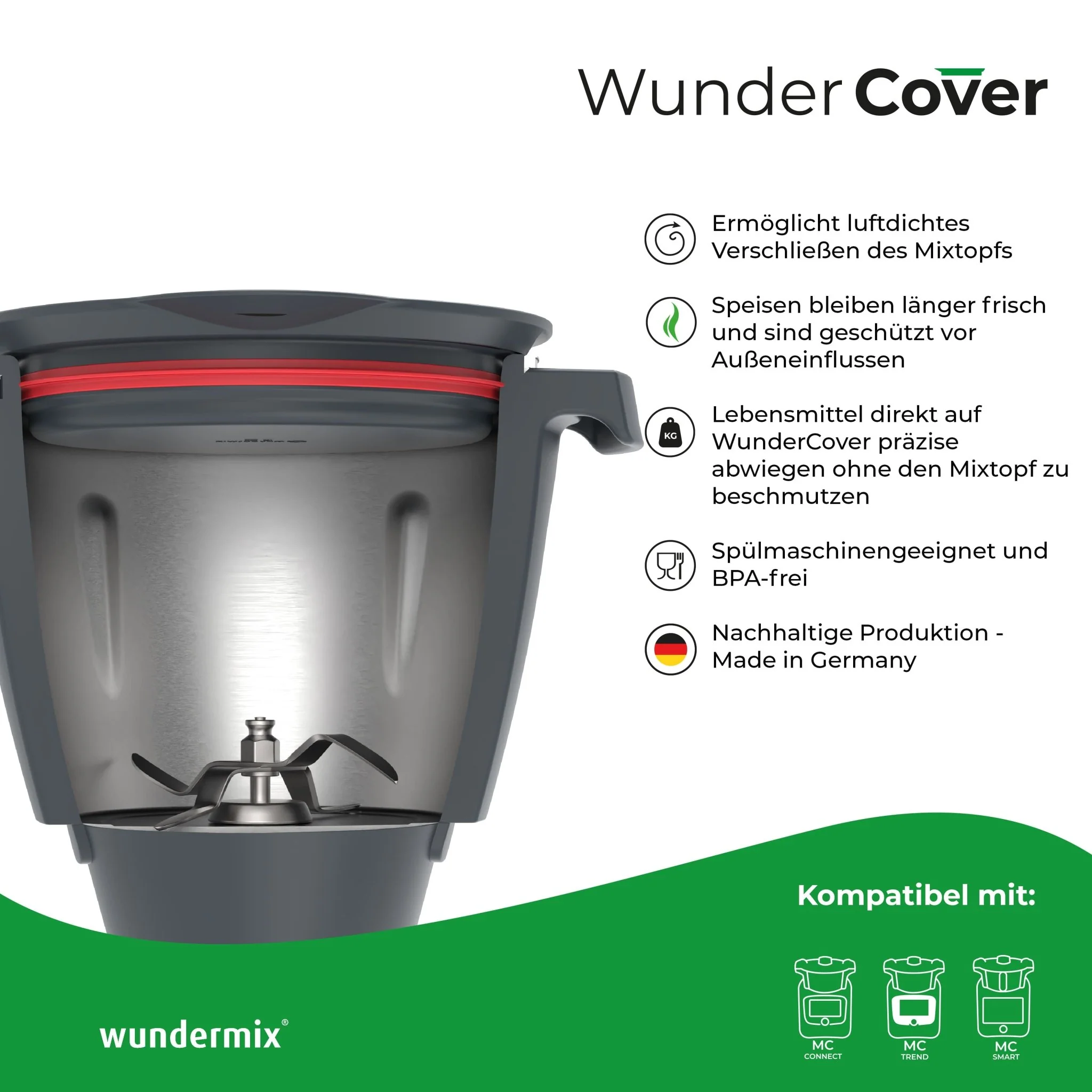 WunderCover® | Frischhalte-Deckel mit Wiegefunktion für Monsieur Cuisine Smart, Trend und Connect - Image 3