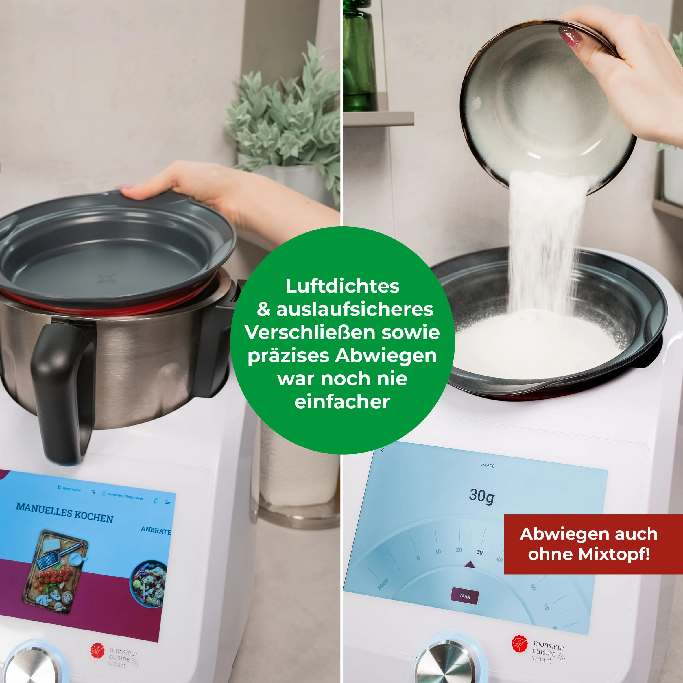 WunderCover® | Frischhalte-Deckel mit Wiegefunktion für Monsieur Cuisine Smart, Trend und Connect - Image 4