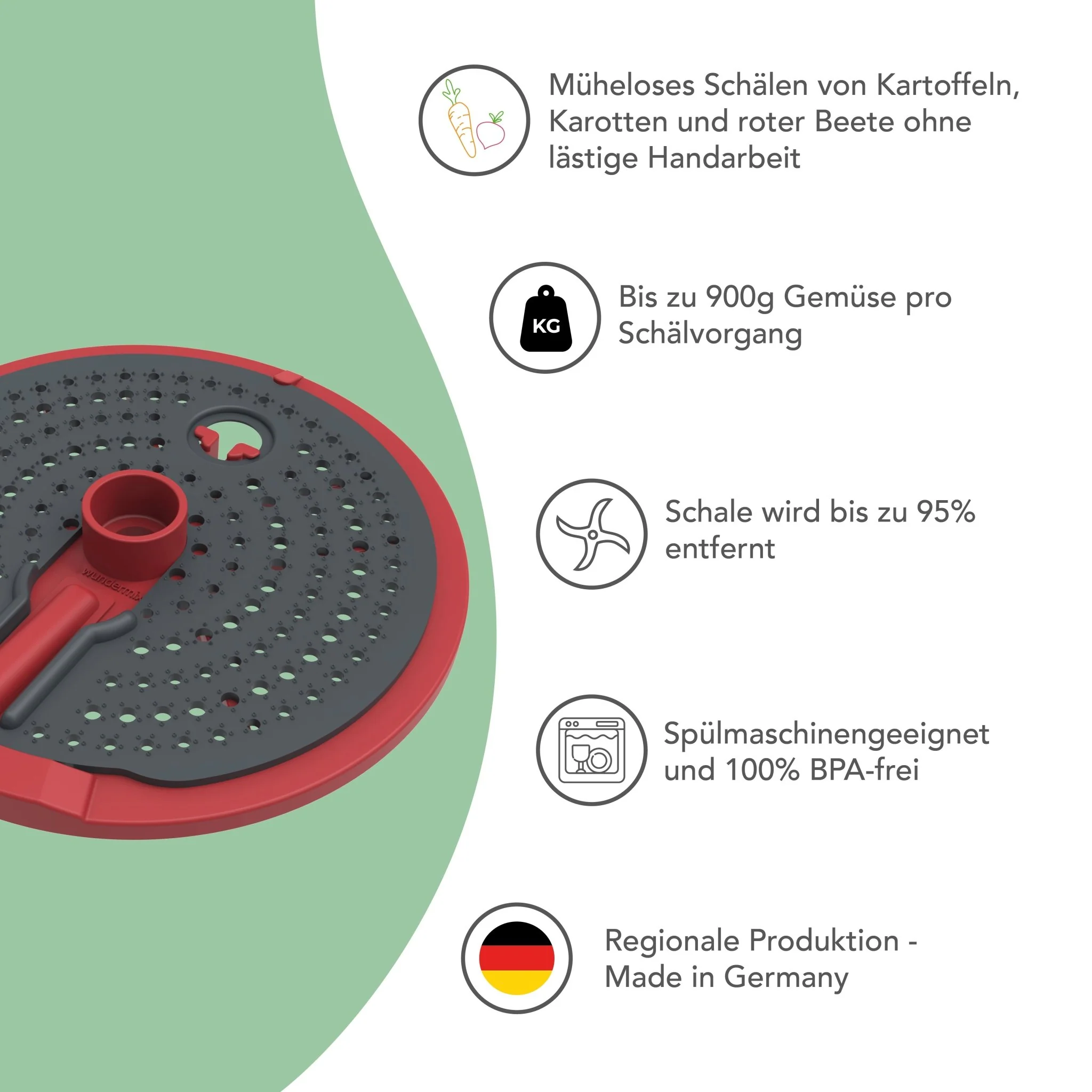 WunderPeeler® (mit Träger) | Kartoffelschäler-Aufsatz für Monsieur Cuisine - Image 3