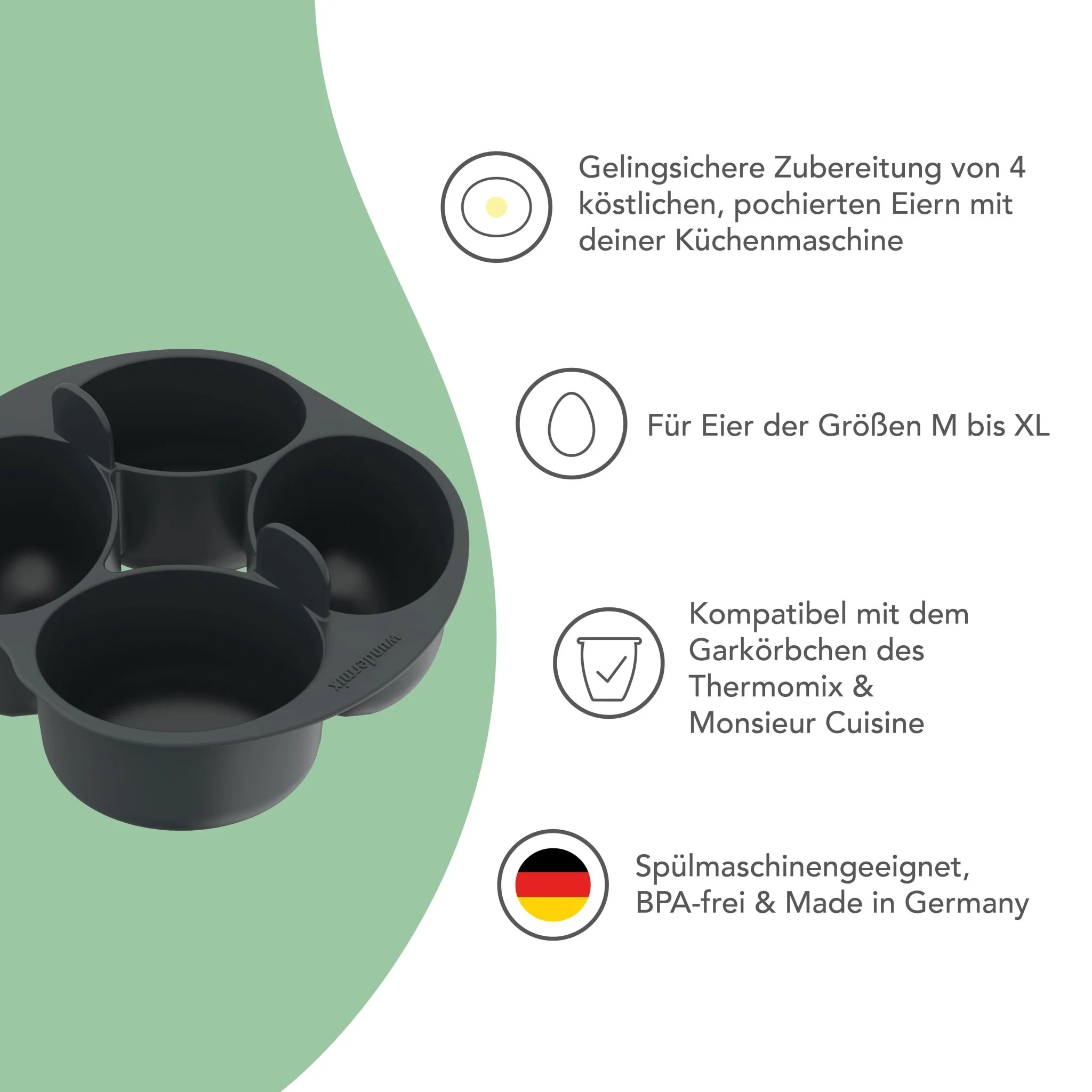 WunderPoach® for four | Pochiereinsatz für Thermomix, Monsieur Cuisine, Cookit - Image 3