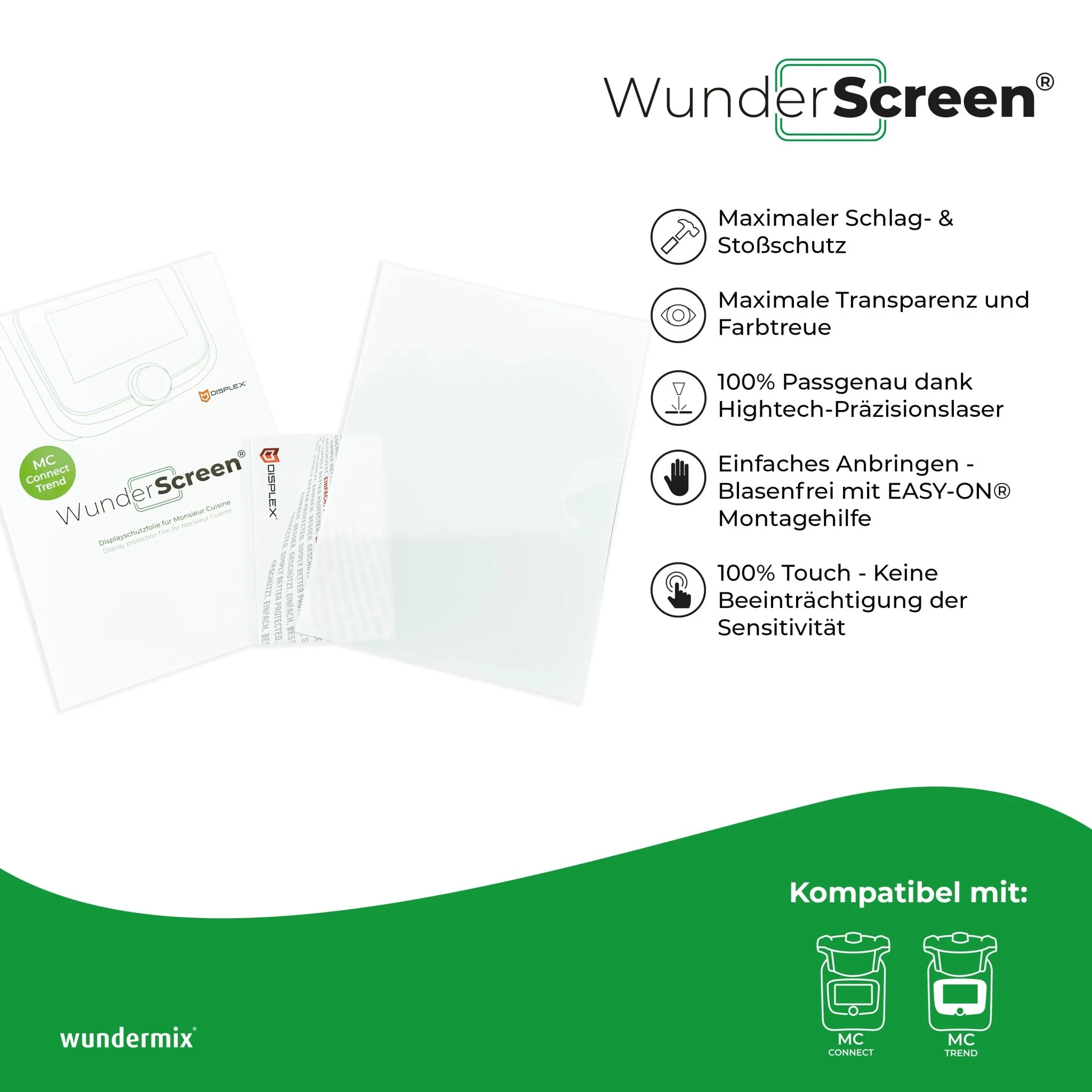 WunderScreen® Hybrid-Glas Displayschutz für Monsieur Cuisine Connect, Trend und Compact - Image 3