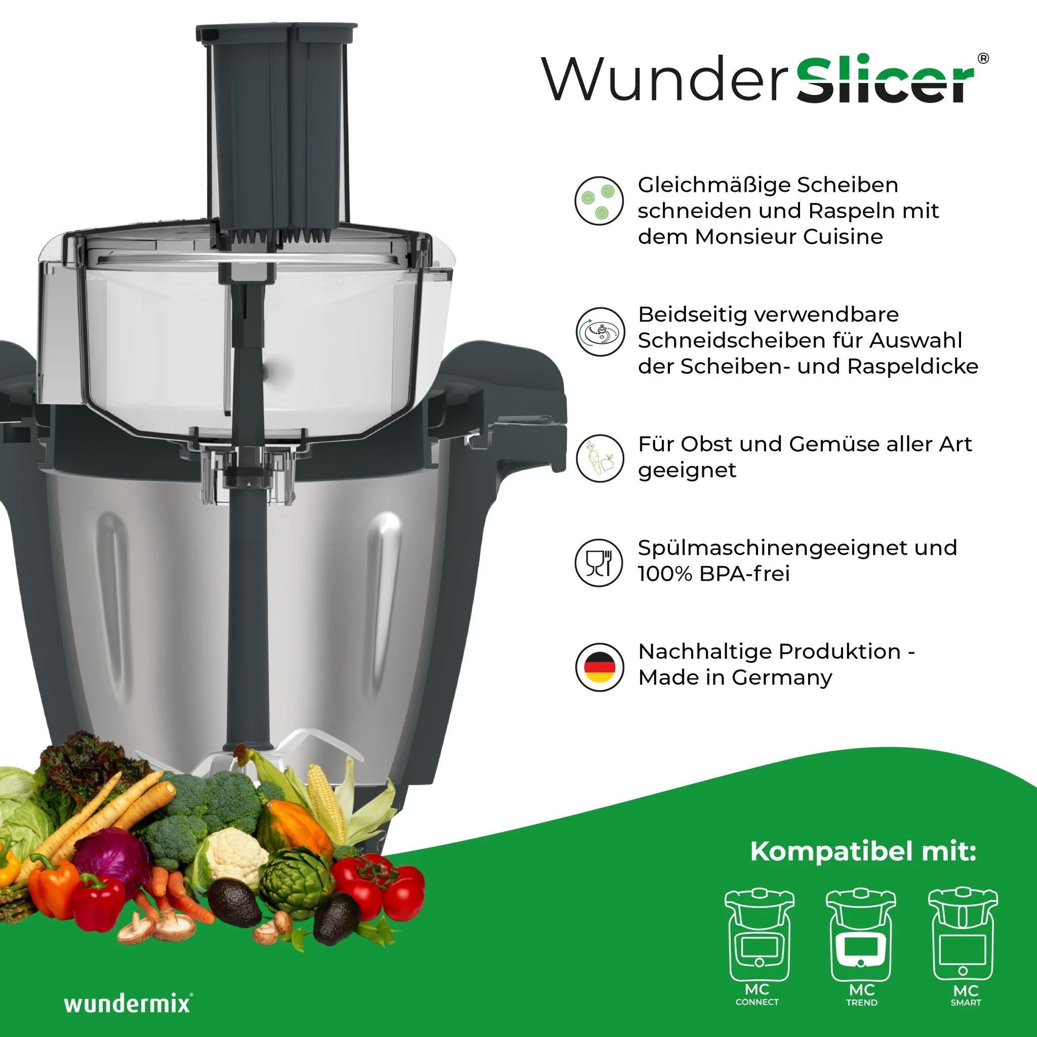 WunderSlicer® V2 | Gemüseschneider für Monsieur Cuisine Connect, Trend & Smart - Image 3