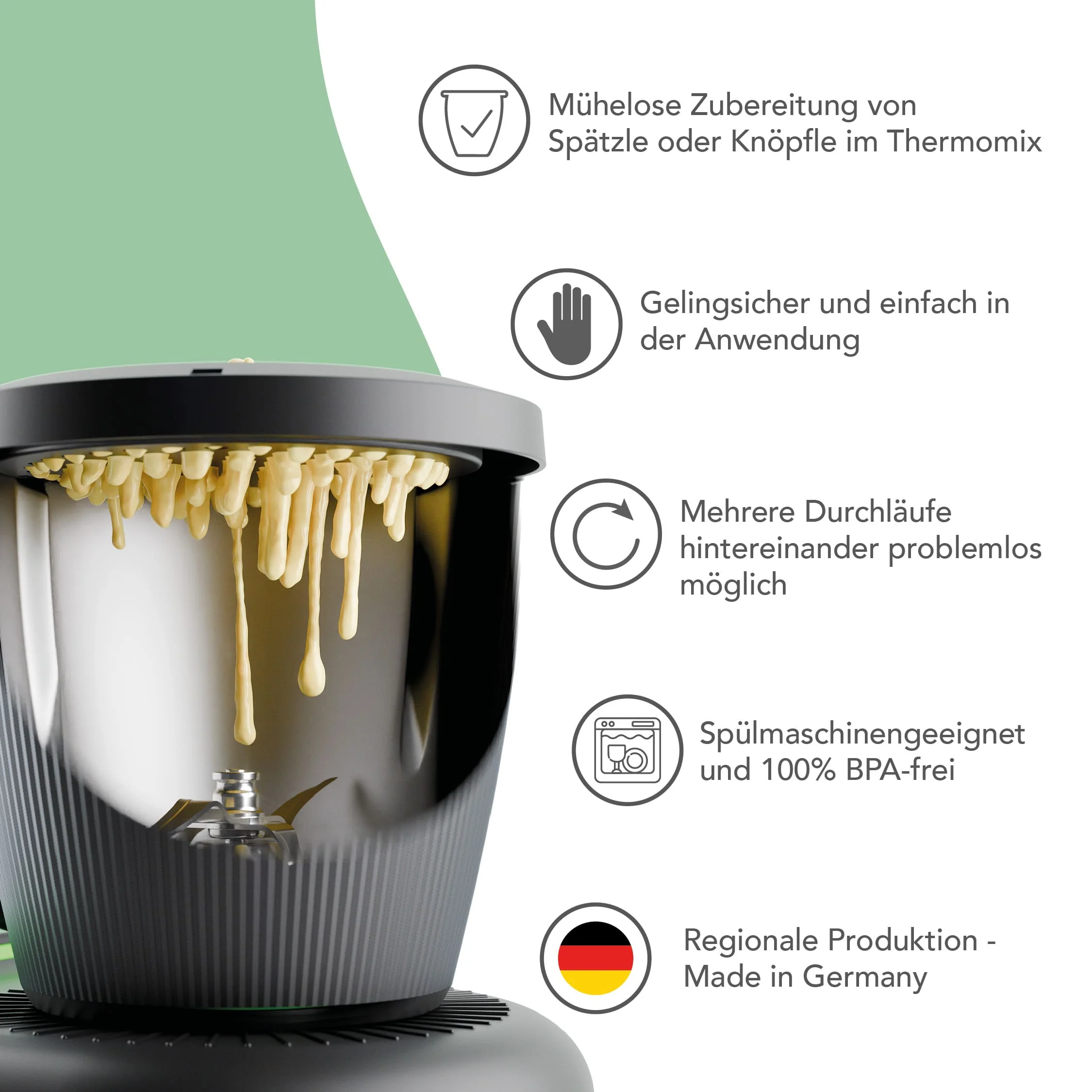 WunderSpatzl® | Spätzlereibe für Thermomix & Monsieur Cuisine - Image 4