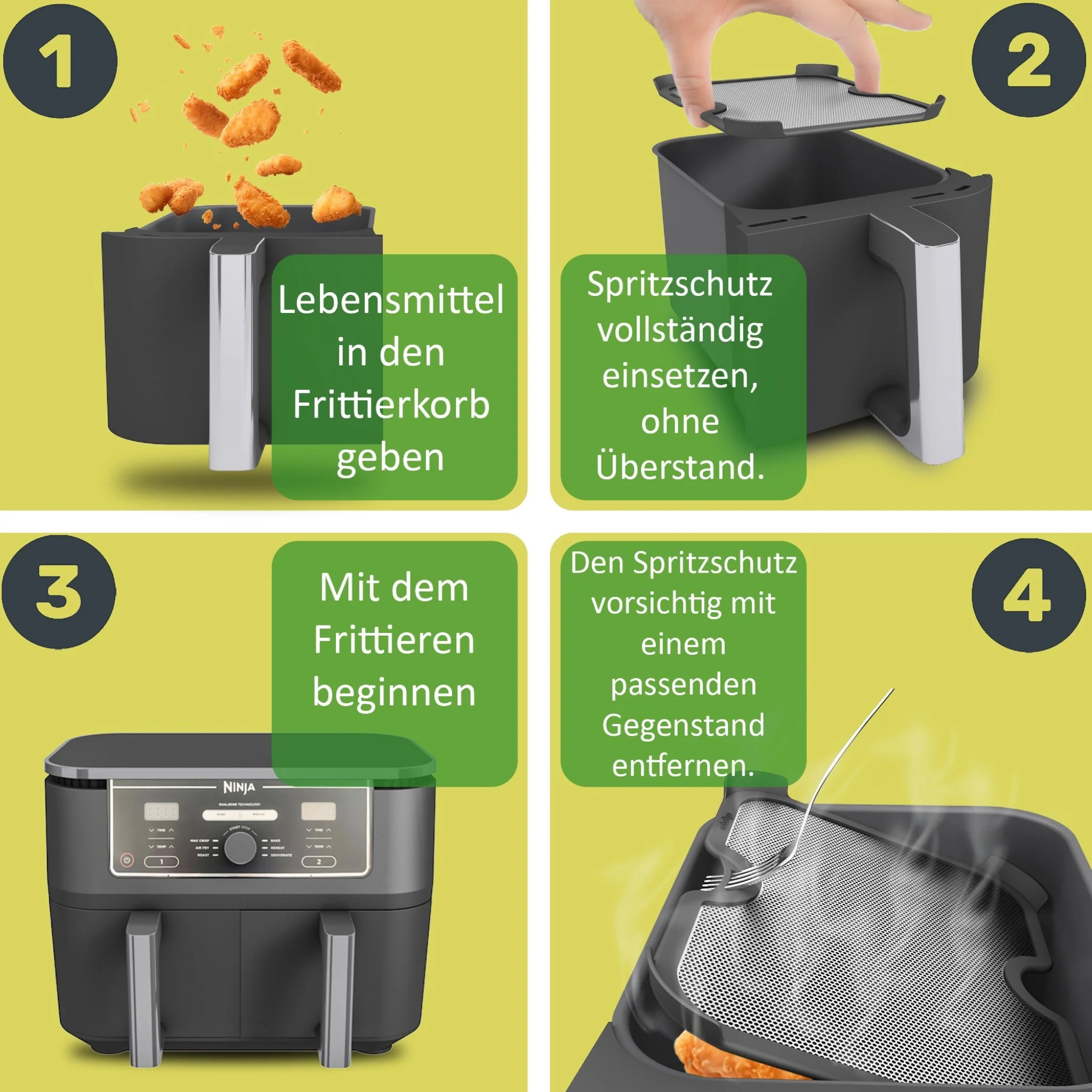 ZauberFry | Spritzschutz kompatibel mit Ninja Foodi MAX Dual Zone (2er-Set) - Image 4
