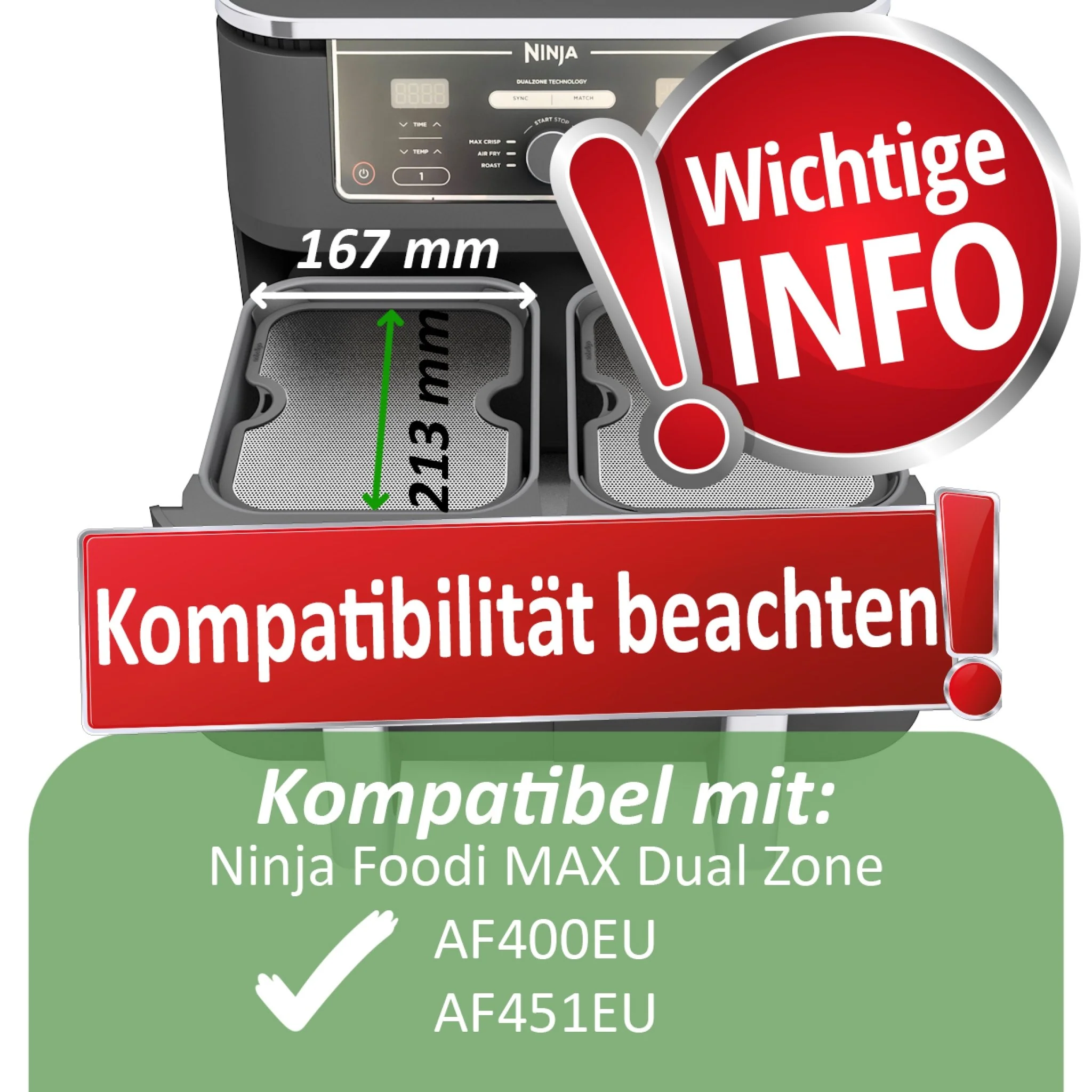 ZauberFry | Spritzschutz kompatibel mit Ninja Foodi MAX Dual Zone (2er-Set) - Image 5